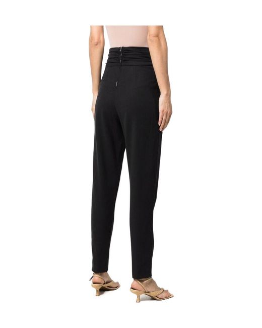 Isabel Marant Black High-Waisted Tapered Trousers