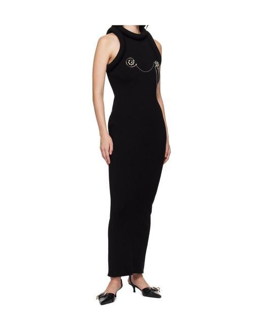 Jean Paul Gaultier Black 3D-Knit Maxi Dress