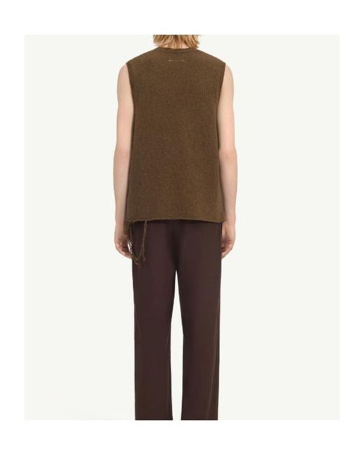 MM6 by Maison Margiela Brown Jumper Vest for men