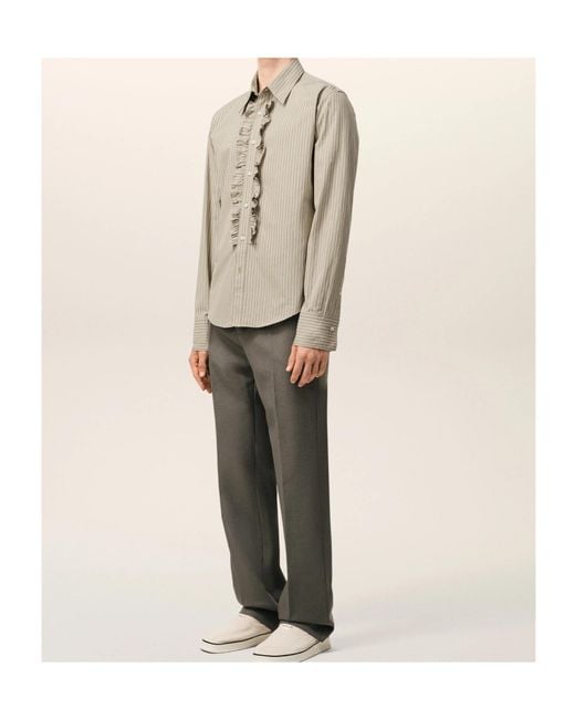 AMI Natural Ami Jabot Fitted Long Sleeved Shirt for men