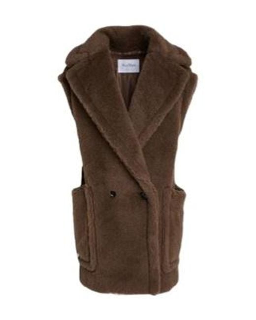 Max Mara Brown Wool-Blend Waistcoat Vest