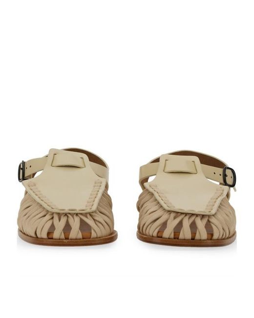 Hereu Brown Logo Flat Sandals