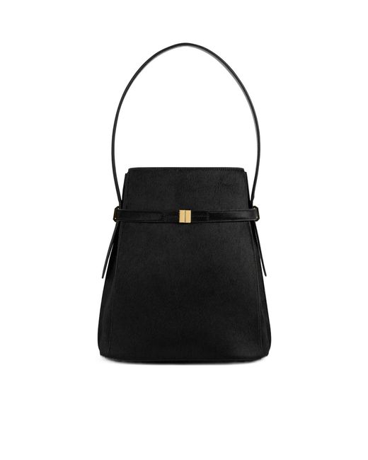 Totême Black Totême Buckled Bucket Bag