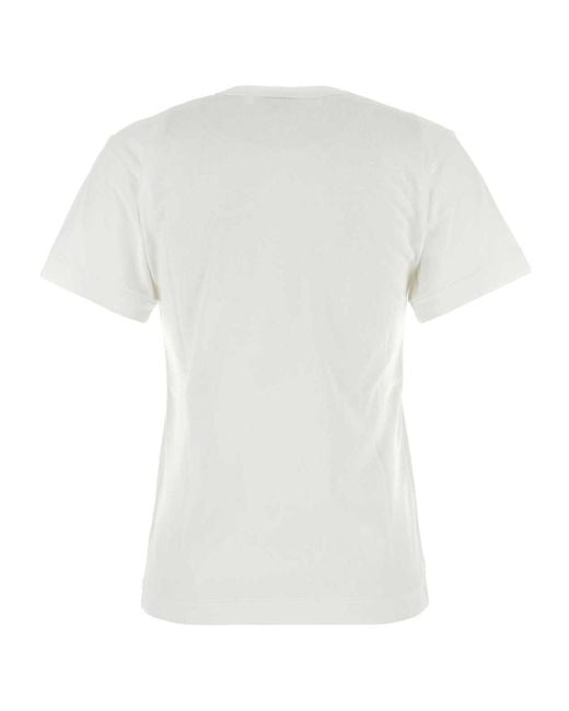 COMME DES GARÇONS PLAY Gray Comme Des Garçons Play Heart Print Crewneck T-Shirt