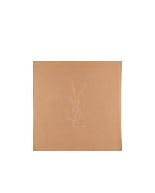 Saint Laurent Natural Cassandre Square Scarf