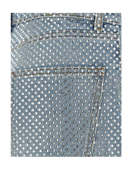 GIUSEPPE DI MORABITO Blue Embellished Wide-Leg Jeans