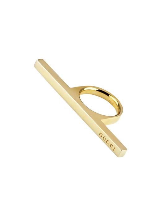 Gucci Metallic Horizontal Bar Ring