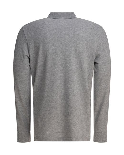 Stone Island Gray Compass-Motif Polo Shirt for men