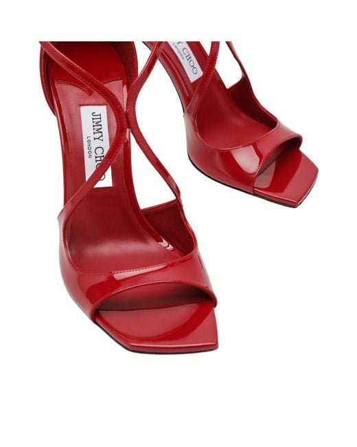 Jimmy Choo Red Stiletto-Heeled Sandals
