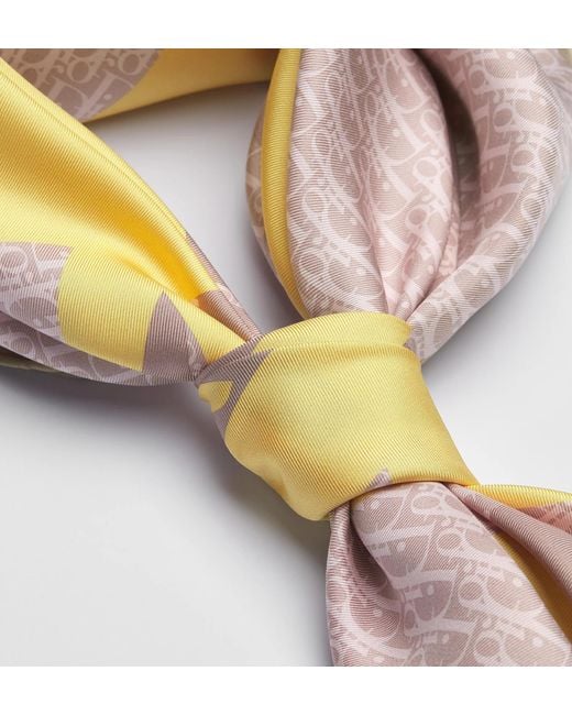 Dior White Square Silk Scarf