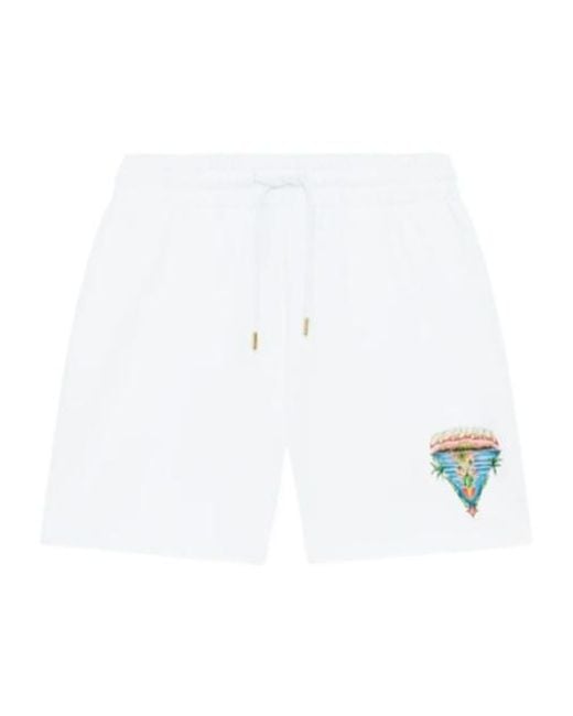 Casablanca White Innocence Triangle Sweatshorts for men