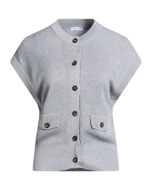Brunello Cucinelli Gray Simple Solid-Color Sleeveless Top