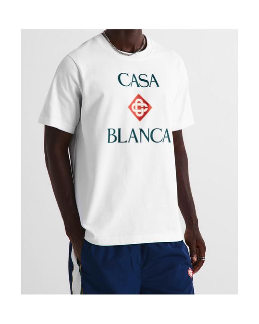 Casablanca White Printed T-Shirt for men