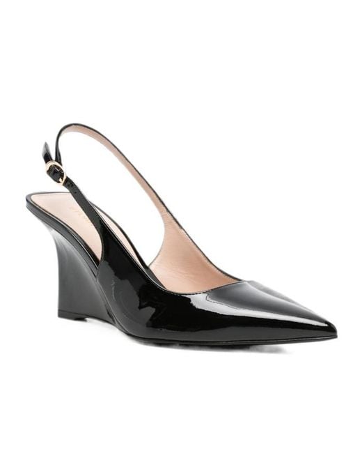 Stuart Weitzman Black Pointed-Toe High-Heeled Sandals