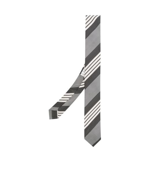 Thom Browne Metallic 4-Bar Stripe Tie for men