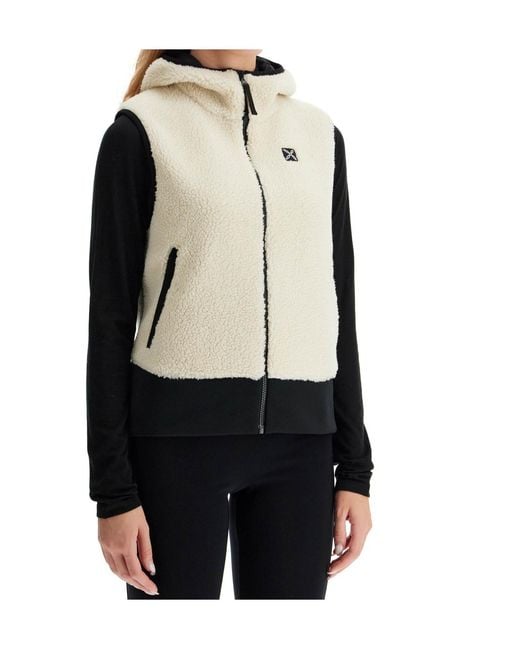 Montura White Fleece-Texture Hooded Jacket