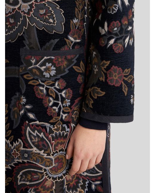 Etro Black Reversible Chenille Jacquard Coat