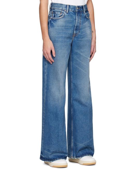 Acne Blue High-Waisted Wide-Leg Jeans