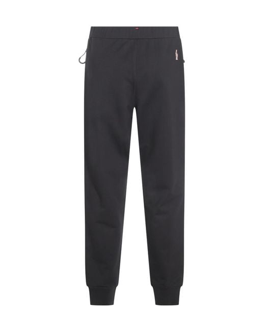 Moncler Black Jersey-Texture Track Pants