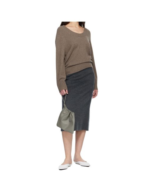 Loulou de Saison Gray Baji U Neck Jumper