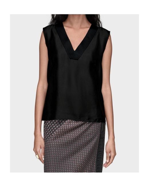 Maison Margiela Black Bonded Creases Sleeveless Top