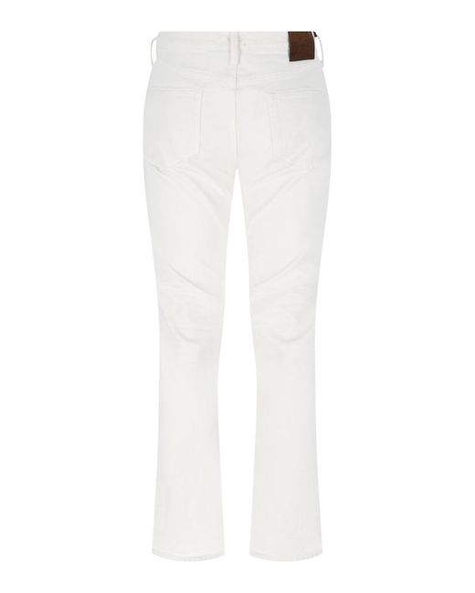 Tom Ford White Logo Patch Ripped-Detailed Jeans for men
