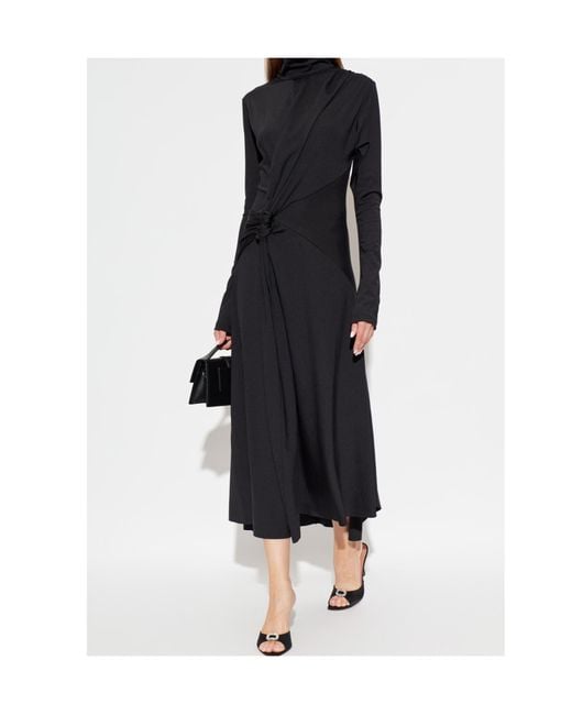 Victoria Beckham Black Long-Sleeved Dress