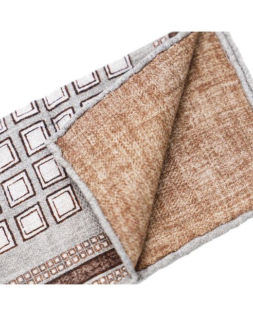 Brunello Cucinelli White Geometric-Pattern Printed Scarf for men
