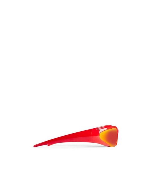 Balenciaga Red Eyewear Rectangular Frame Sunglasses for men