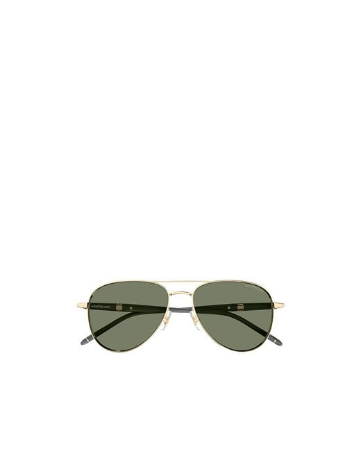 Montblanc Green Eyewear Pilot Frame Sunglasses for men