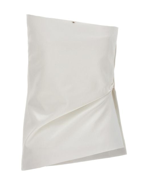 Sportmax White Bare Shoulder Vest