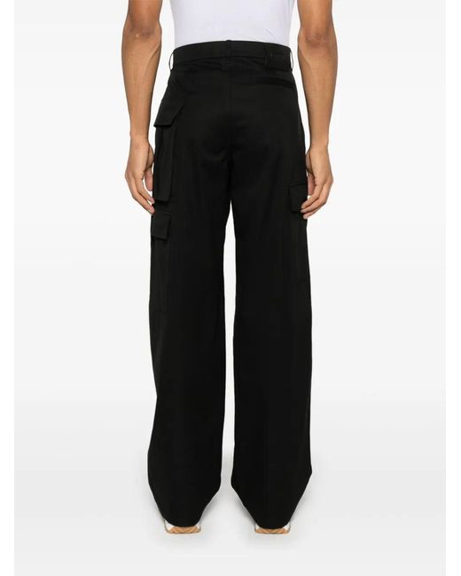 Loewe Black Wide Leg Cargo Trousers for men