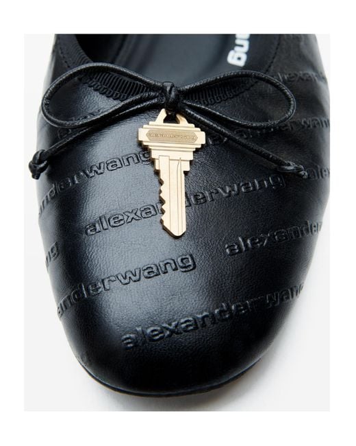Alexander Wang Black Key-Detail Quilted Ballet Flats