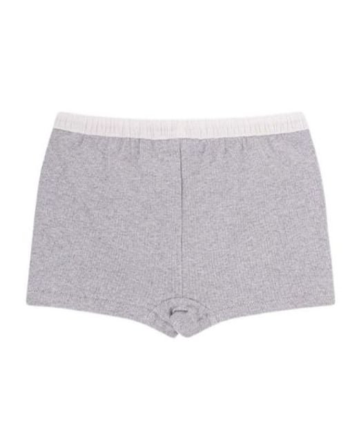 Entire studios Gray Ribbed Elastic-Waist Shorts