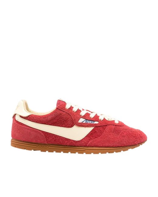 Autry Red Windspin Lace-Up Sneakers for men