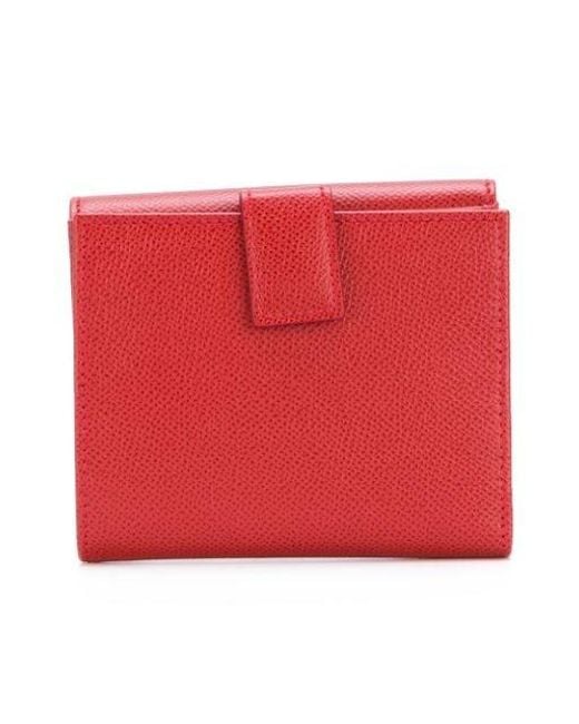 Ferragamo Red Gancio Snap Wallet