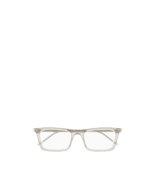 Saint Laurent White Betty Rectangle-Frame Glasses for men