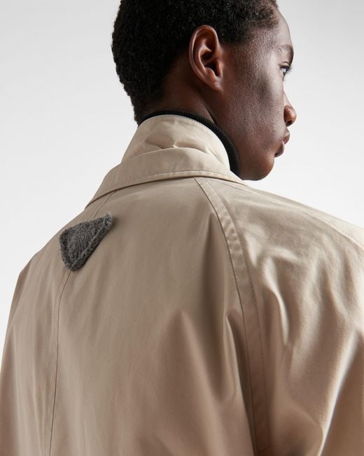 Prada Natural Cotton-Blend Overcoat for men