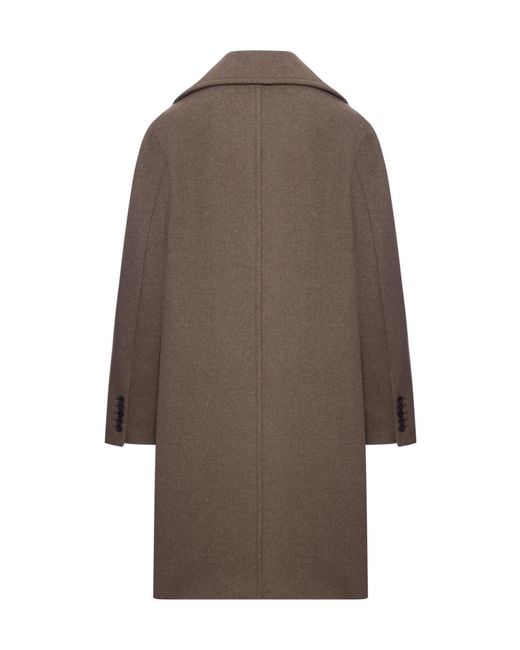 Dries Van Noten Brown Double-Breasted Coat