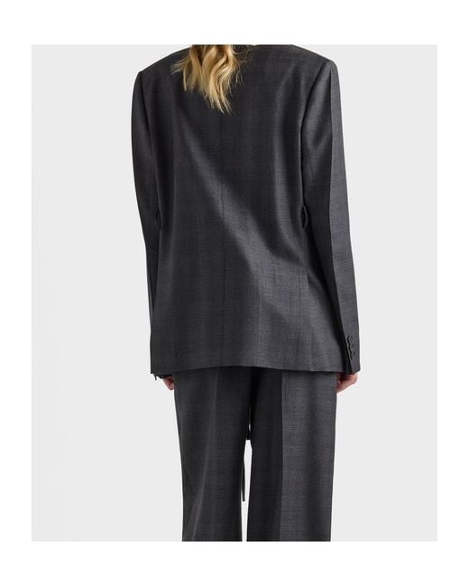 Prada Blue Double-Breasted Belted Blazer