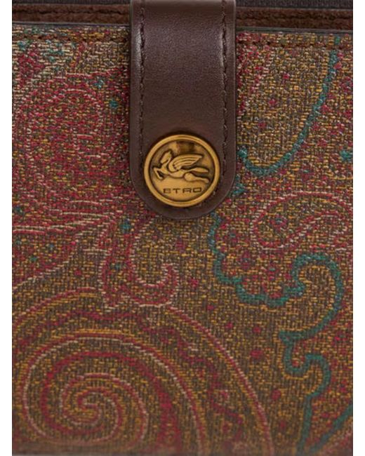 Etro White Shoulder Strap Essential Arnica Wallet