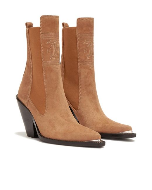 Ermanno Scervino Brown Suede Ankle Boots