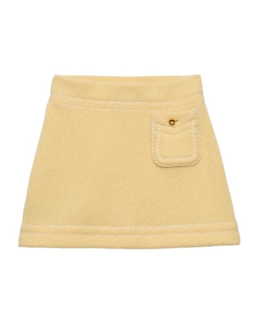 Prada Natural Knitted Mini Skirt