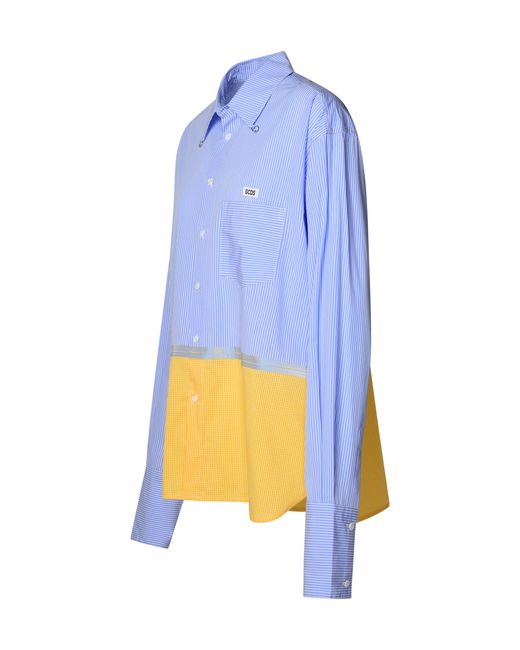 Gcds Blue Cotton Blend Shirt for men