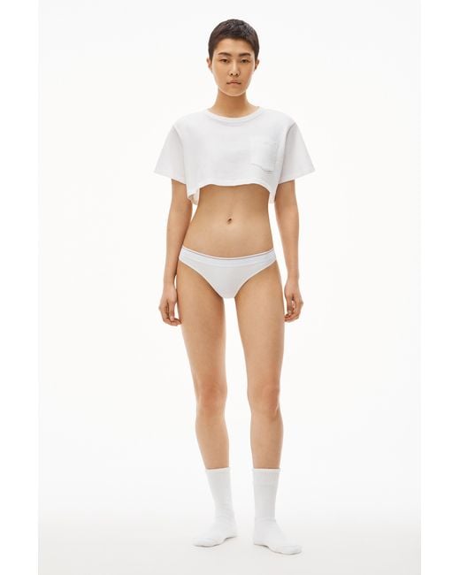 Alexander Wang White Rib Plain Thong