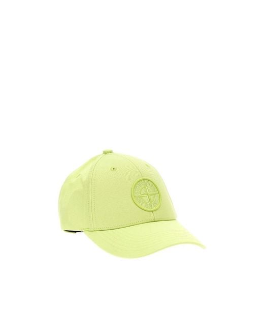 Stone Island Yellow Compass Cotton Cap for men
