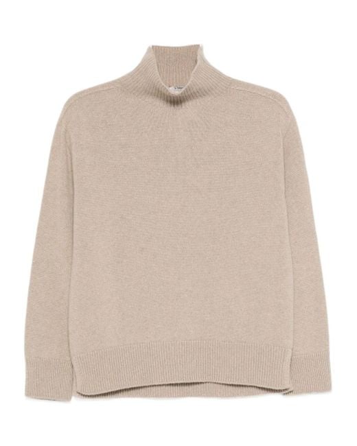 Max Mara Natural 'S Mock-Neck Knitted Jumper