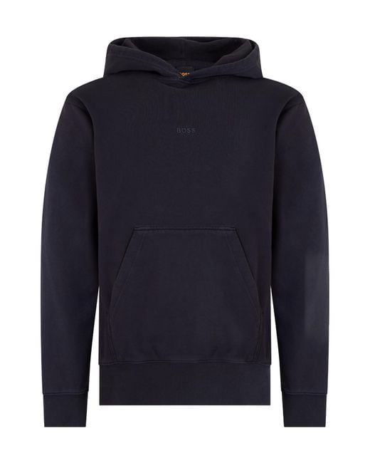 Boss Blue Long-Sleeved Hoodie for men