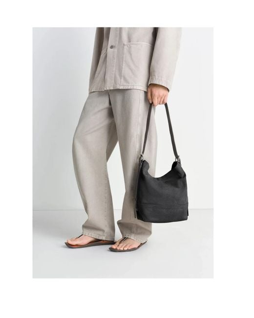 Lemaire White Small Belted Top Handle Bag