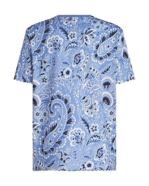 Etro Blue Bandana Print Crewneck T-Shirt